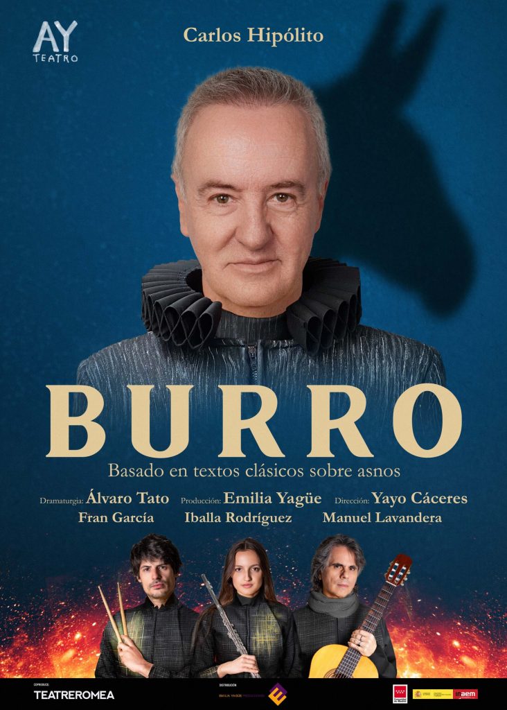 Cartel de la obra teatral "Burro", protagonizada por Carlos Hipólito.